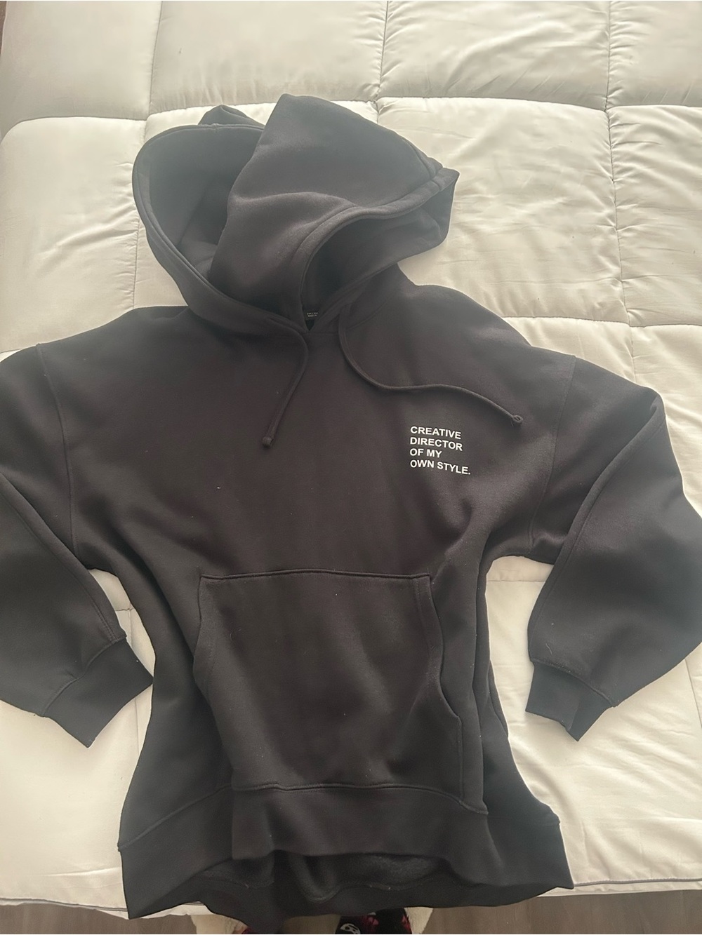 Zara Black Hoodie with 'Creative Director' Chest Print